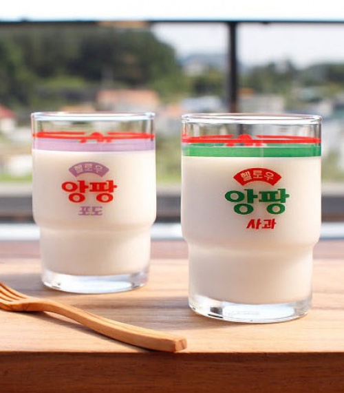 정품 서울우유 앙팡 투명 유리잔