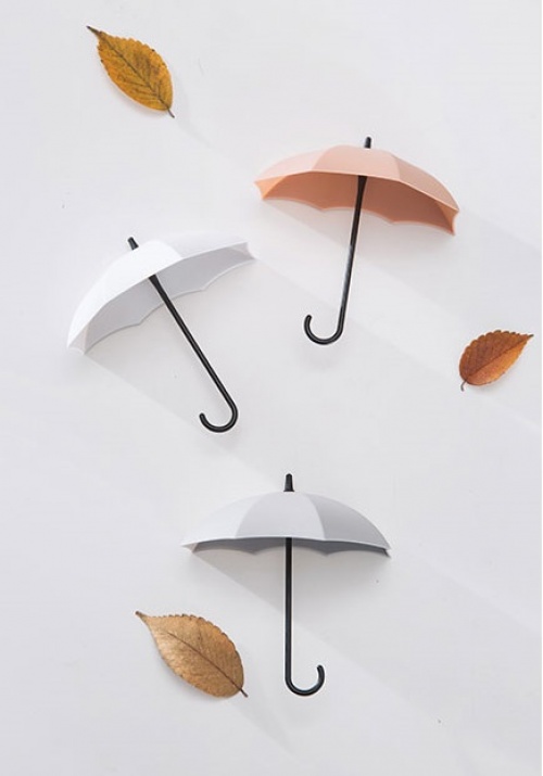 우산모양 접착식 소품걸이 3개세트