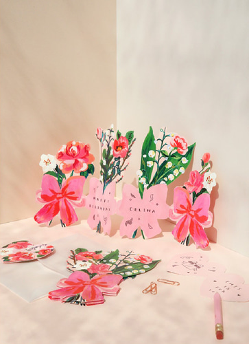꽃다발 폴딩 카드