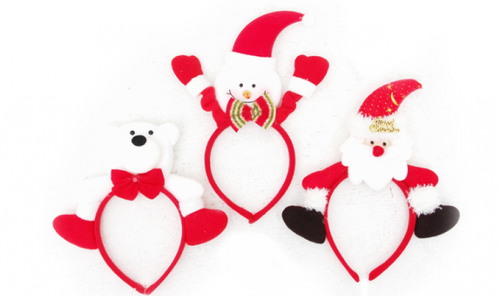 크리스마스 빅인형 머리띠 (산타,백곰,눈사람)