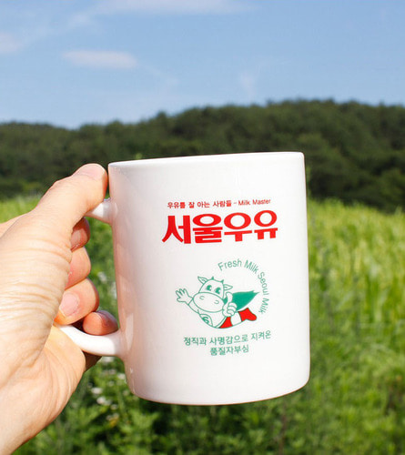 정품 서울우유 도자기 머그