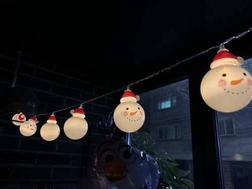 크리스마스 LED 동글 산타 눈사람 조명 가랜드